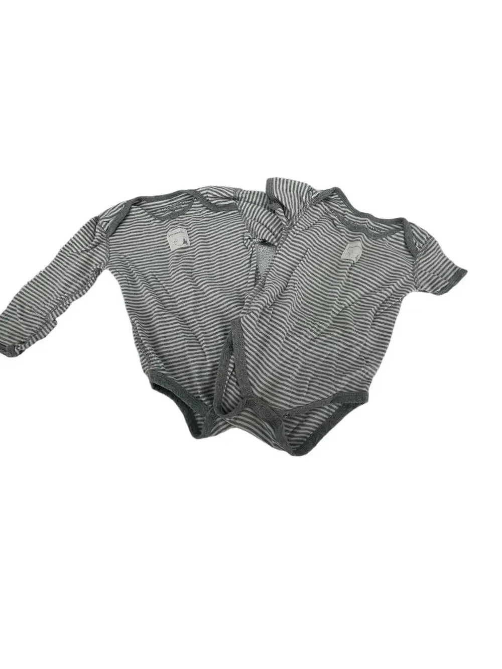 Burt's Bees Baby Bundle lot of 2 Gray Bodysuits One-Piece Size 6-9 Months